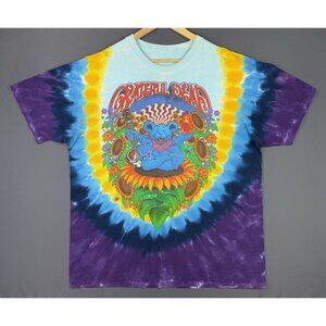 Vintage Y2K Grateful Dead 2005 Liquid Blue Tie Dye Album Music Tour Concert 2XL